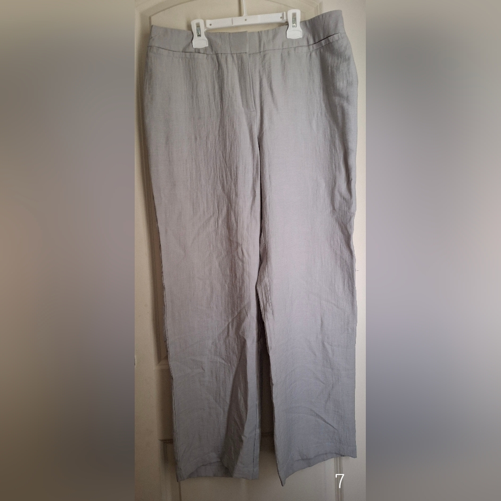 Chicos Travelers Gray Rayon Nylon Pants Sz 2 Casual Formal Office Profesional